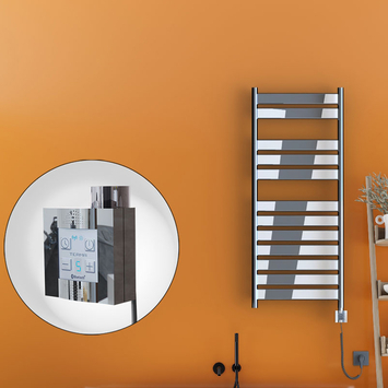 - Bora Bora Sèche Serviettes Electrique 500x1200 Chrome Ktx4 300 Watt Câble en spirale  - Bora Bora Sèche Serviettes Electrique 500x1200 Chrome Ktx4 300 Watt Câble en spirale