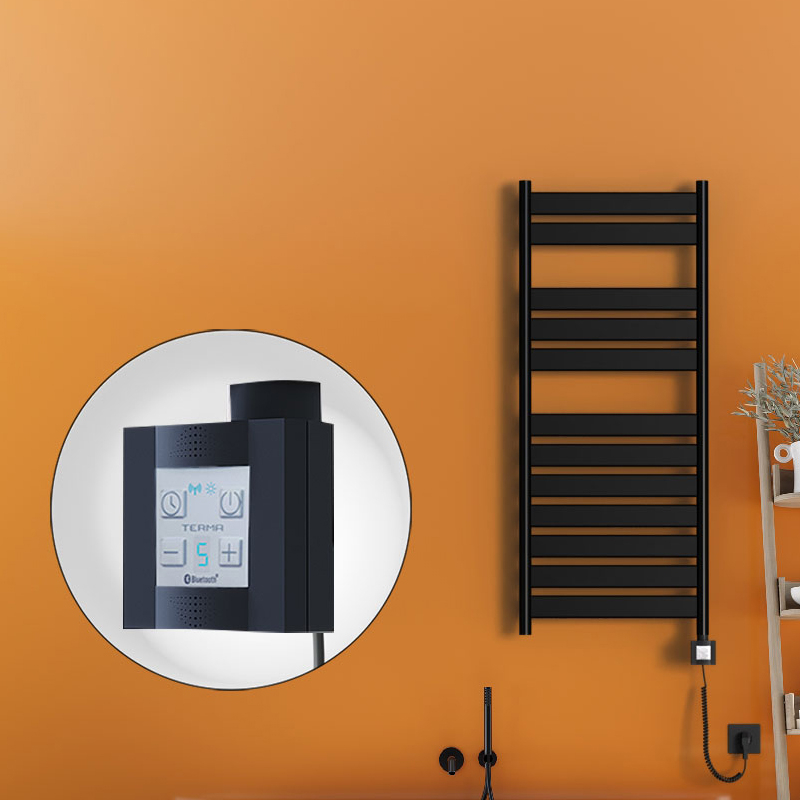 Bora Bora Sèche Serviettes Electrique 500x1200 Noir mat Ktx4 600 Watt Câble en spirale