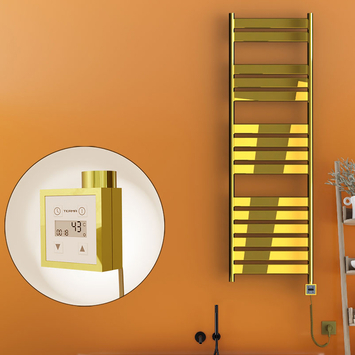 Radiva - Bora Bora Electric Towel Warmer 500x1600 Gold Ktx3 300 W (Spiral Cable) Radiva - Bora Bora Electric Towel Warmer 500x1600 Gold Ktx3 300 W (Spiral Cable)