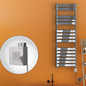 Radiva - Bora Bora Elektrikli Havlupan 500x1600 Krom (KTX1 Termostat) 600W Spiral Kablolu