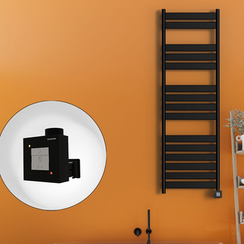 Radiva - Bora Bora Electric Towel Warmer 500x1600 Matte Black Ktx1 600 W Radiva - Bora Bora Electric Towel Warmer 500x1600 Matte Black Ktx1 600 W