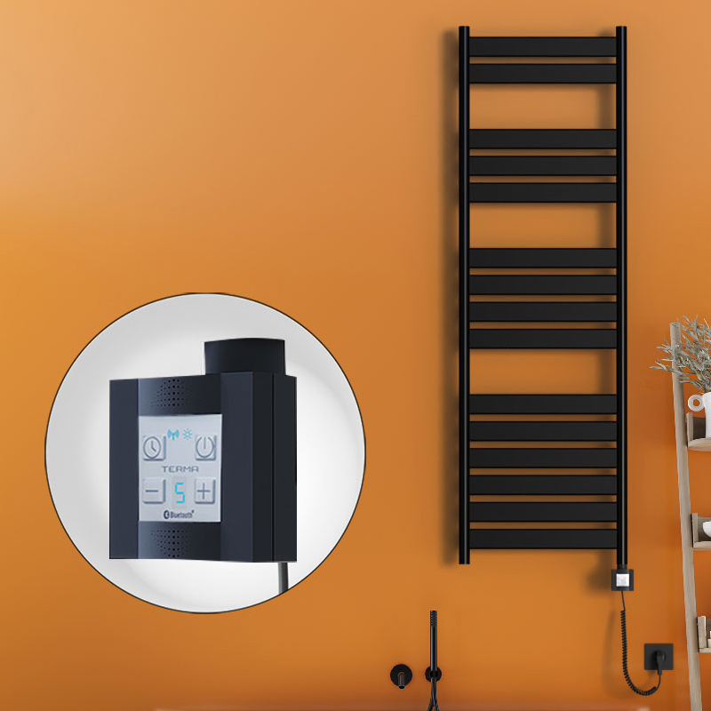 Bora Bora Electric Towel Warmer 500x1600 Matte Black Ktx4 600 W (Spiral Cable)