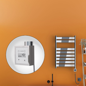 Radiva - Bora Bora Elektrikli Havlupan 500x800 Krom (KTX3 Termostat) 300W Spiral Kablolu