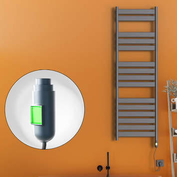 Radiva - Bora Bora Sèche Serviettes Electrique 900 Watt 500x1600 Anthracite (On/Off)
