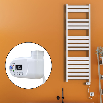 Radiva - Bora Bora Sèche Serviettes Electrique 900 Watt 500x1600 Blanc (Thermostat Thesis)