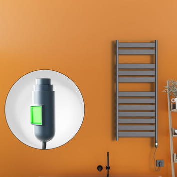 Radiva - Bora Bora Sèche Serviettes Electrique 600 Watt 500x1200 Anthracite (On/Off)
