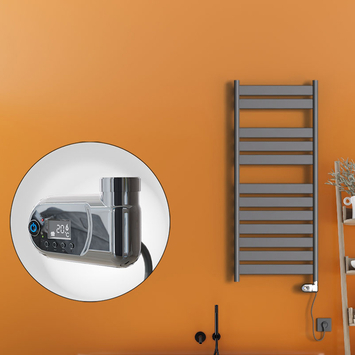 Radiva - Bora Bora Sèche Serviettes Electrique 600 Watt 500x1200 Anthracite (Thermostat Thesis)