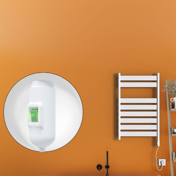 Radiva - Bora Bora Sèche Serviettes Electrique 300 Watt 500x800 Blanc (On/Off) Radiva - Bora Bora Sèche Serviettes Electrique 300 Watt 500x800 Blanc (On/Off)