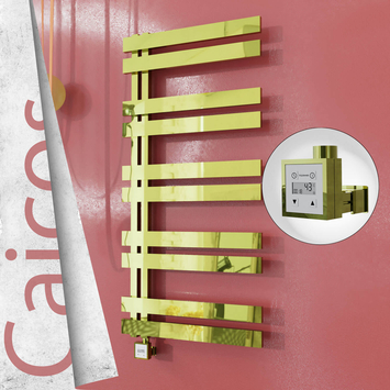 Radiva - Caicos Elektrikli Paslanmaz Çelik Havlupan 400x1260 Altın (KTX3 Termostat) 300W