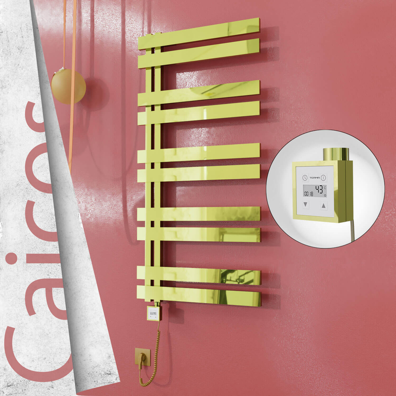 CAICOS Elektrikli Paslanmaz Çelik Havlupan 400x1260 Altın (KTX3 Termostat) 300W Spiral Kablolu