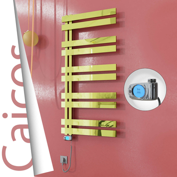 Radiva - Caicos Elektrikli Paslanmaz Çelik Havlupan 400x1260 Altın (Musa Termostat) 300W