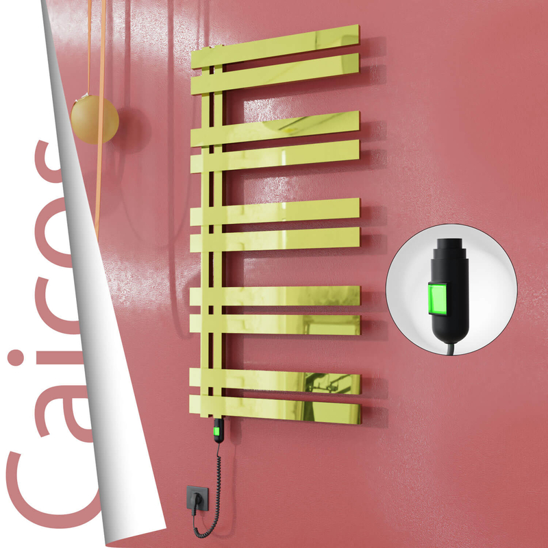 CAICOS Elektrikli Paslanmaz Çelik Havlupan 400x1260 Altın (On/Off Düğmeli) 300W