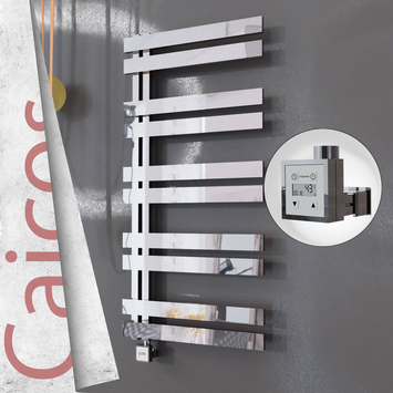 Radiva - Caicos Elektrikli Paslanmaz Çelik Havlupan 400x1260 Ayna Polisaj (KTX3 Termostat) 300W