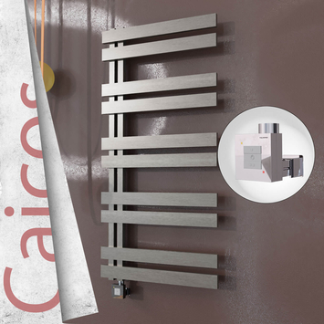 Radiva - Caicos Elektrikli Paslanmaz Çelik Havlupan 400x1260 Satin Polisaj (KTX1 Termostat) 300W