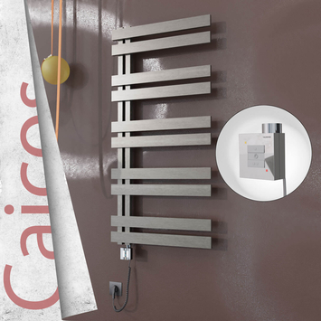 Radiva - Caicos Elektrikli Paslanmaz Çelik Havlupan 400x1260 Satin Polisaj (KTX1 Termostat) 300W Spiral Kablolu