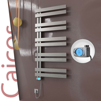 Radiva - Caicos Elektrikli Paslanmaz Çelik Havlupan 400x1260 Satin Polisaj (Musa Termostat) 300W