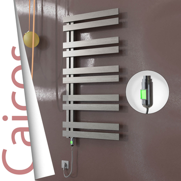 Radiva - Caicos Elektrikli Paslanmaz Çelik Havlupan 400x1260 Satin Polisaj (On/Off Düğmeli) 300W