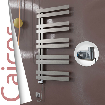 Radiva - Caicos Elektrikli Paslanmaz Çelik Havlupan 400x1260 Satin Polisaj (Thesis Termostat) 300W