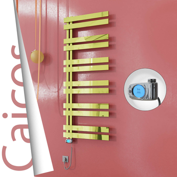 Radiva - Caicos Elektrikli Paslanmaz Çelik Havlupan 400x1530 Altın (Musa Termostat) 600W