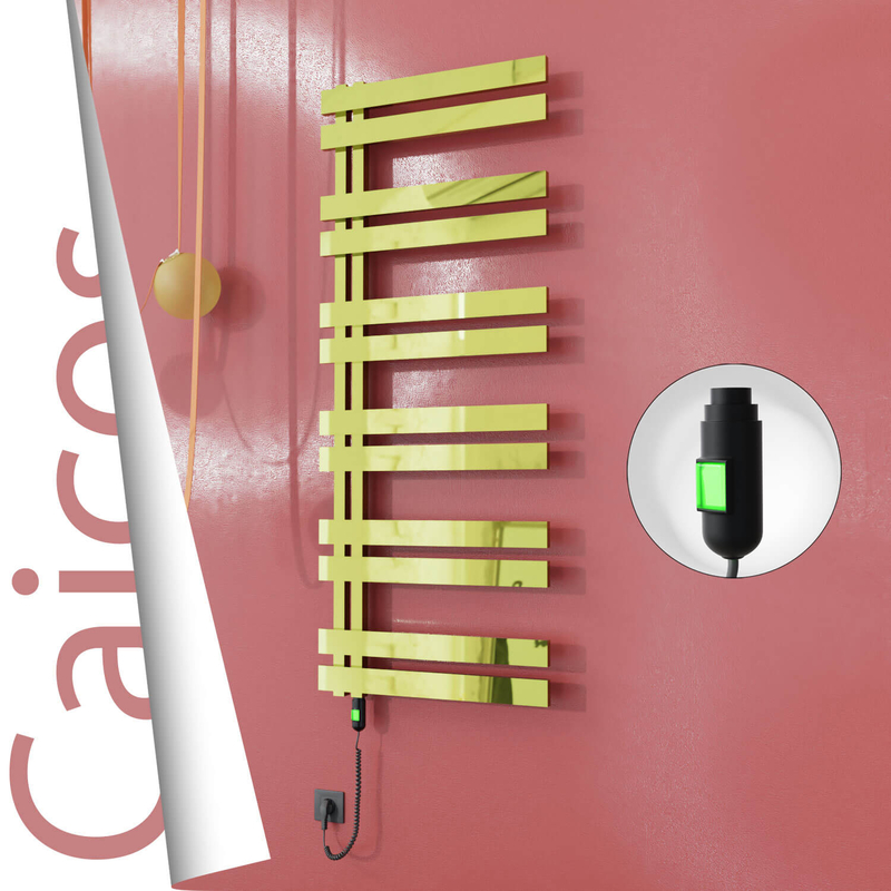 CAICOS Elektrikli Paslanmaz Çelik Havlupan 400x1530 Altın (On/Off Düğmeli) 600W
