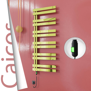 Radiva - Caicos Elektrikli Paslanmaz Çelik Havlupan 400x1530 Altın (On/Off Düğmeli) 600W