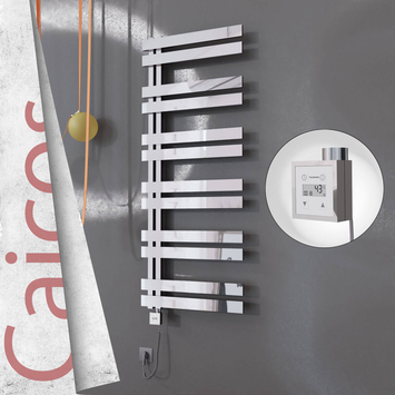 Radiva - Caicos Elektrikli Paslanmaz Çelik Havlupan 400x1530 Ayna Polisaj (KTX3 Termostat) 600W Spiral Kablolu