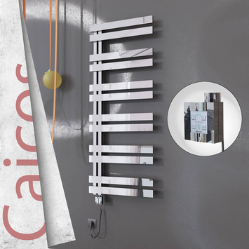 Radiva - Caicos Elektrikli Paslanmaz Çelik Havlupan 400x1530 Ayna Polisaj (KTX4 Termostat) 600W Spiral Kablolu