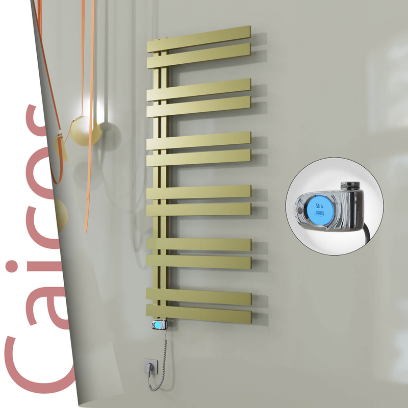 CAICOS Elektrikli Paslanmaz Çelik Havlupan 400x1530 Satine Altın (Musa Termostat) 600W