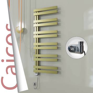 Radiva - Caicos Elektrikli Paslanmaz Çelik Havlupan 400x1530 Satine Altın (Thesis Termostat) 600W