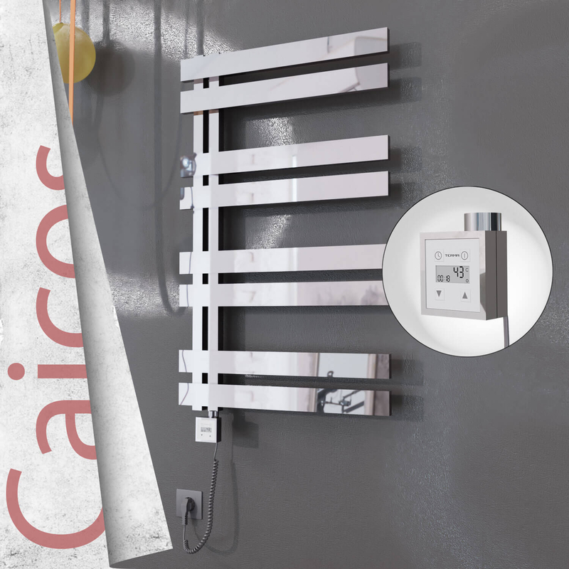 CAICOS Elektrikli Paslanmaz Çelik Havlupan 400x990 Ayna Polisaj (KTX3 Termostat) 300W Spiral Kablolu