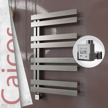 Radiva - Caicos Elektrikli Paslanmaz Çelik Havlupan 400x990 Satin Polisaj (KTX3 Termostat) 300W