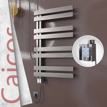 Radiva - Caicos Elektrikli Paslanmaz Çelik Havlupan 400x990 Satin Polisaj (KTX4 Termostat) 300W Spiral Kablolu