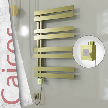 - CAICOS Elektrikli Paslanmaz Çelik Havlupan 400x990 Satine Altın (KTX1 Termostat) 300W Spiral Kablolu  - CAICOS Elektrikli Paslanmaz Çelik Havlupan 400x990 Satine Altın (KTX1 Termostat) 300W Spiral Kablolu