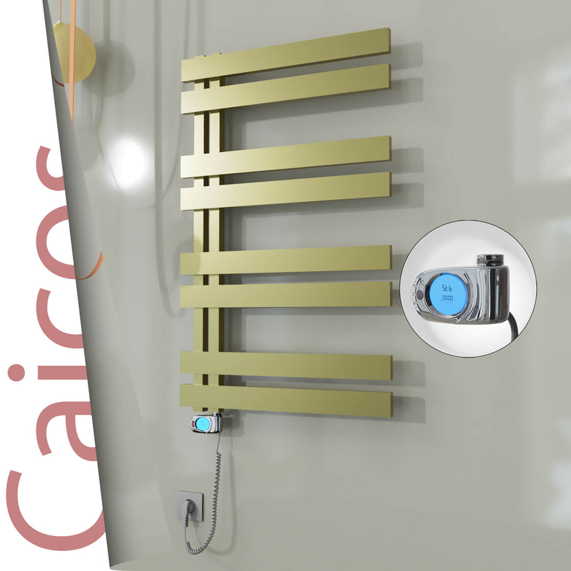 CAICOS Elektrikli Paslanmaz Çelik Havlupan 400x990 Satine Altın (Musa Termostat) 300W