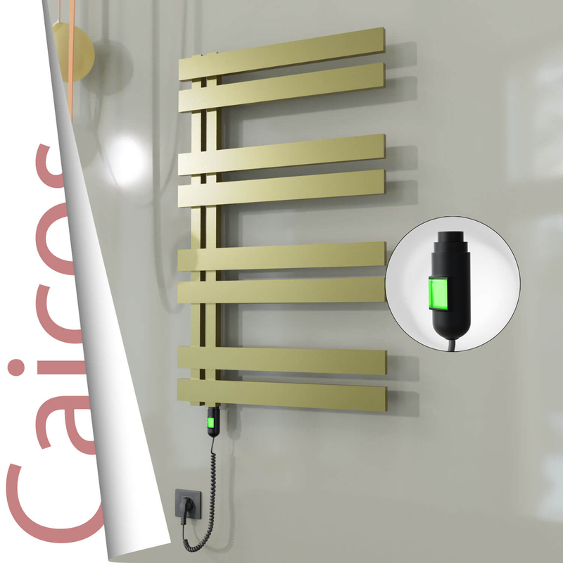 CAICOS Elektrikli Paslanmaz Çelik Havlupan 400x990 Satine Altın (On/Off Düğmeli) 300W