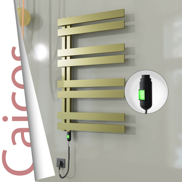 Radiva - Caicos Elektrikli Paslanmaz Çelik Havlupan 400x990 Satine Altın (On/Off Düğmeli) 300W