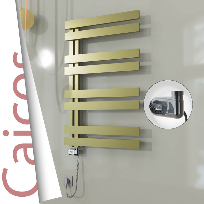 CAICOS Elektrikli Paslanmaz Çelik Havlupan 400x990 Satine Altın (Thesis Termostat) 300W