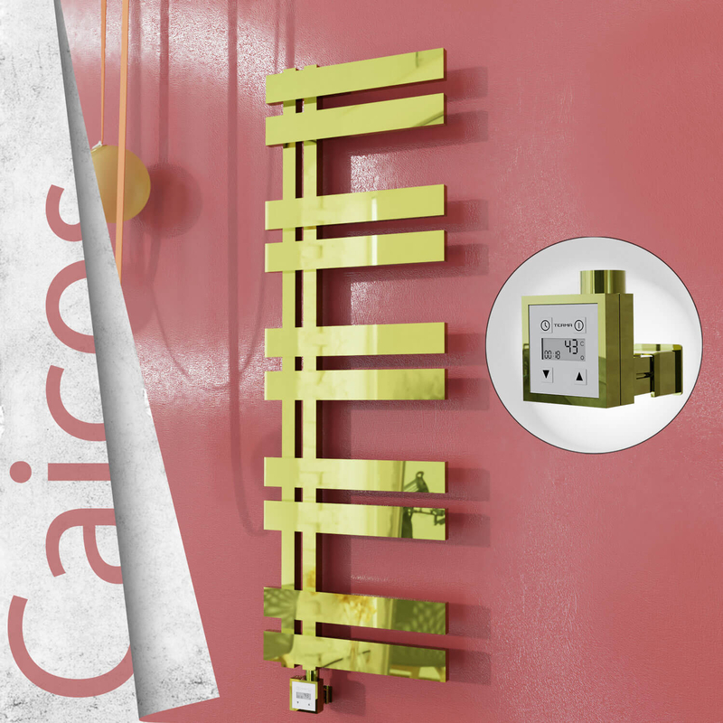 CAICOS Elektrikli Paslanmaz Çelik Havlupan 500x1260 Altın (KTX3 Termostat) 600W