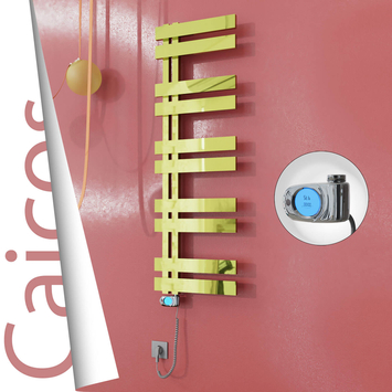 Radiva - Caicos Elektrikli Paslanmaz Çelik Havlupan 500x1260 Altın (Musa Termostat) 600W