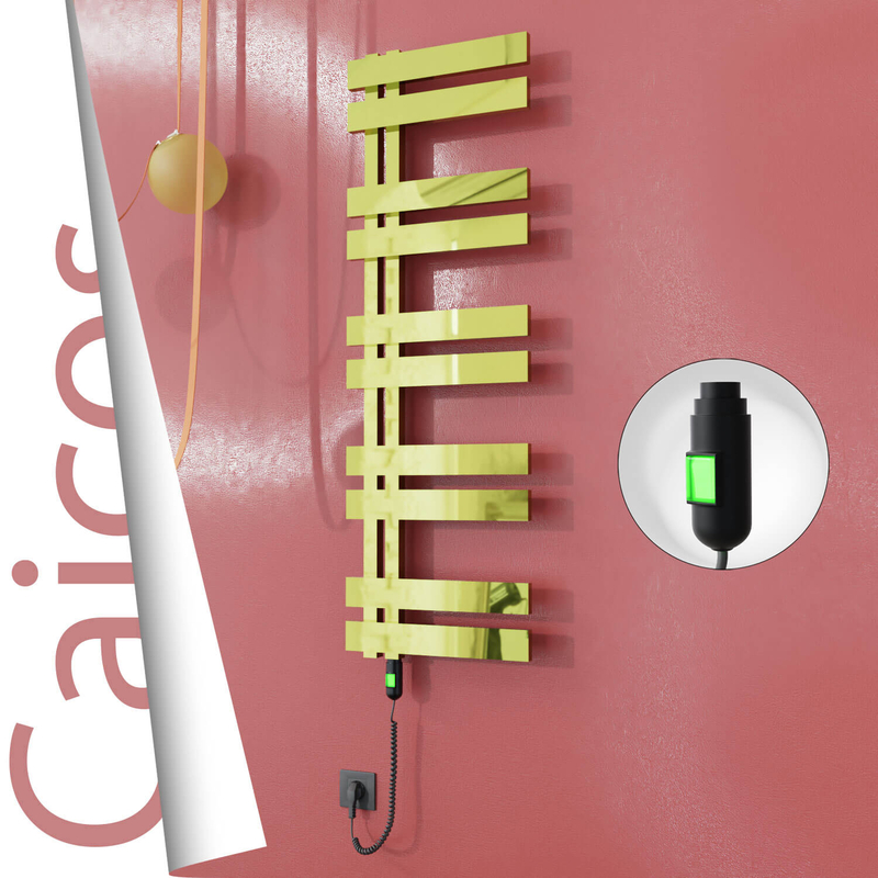 CAICOS Elektrikli Paslanmaz Çelik Havlupan 500x1260 Altın (On/Off Düğmeli) 600W