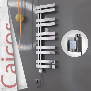 Radiva - Caicos Elektrikli Paslanmaz Çelik Havlupan 500x1260 Ayna Polisaj (KTX4 Termostat) 600W Spiral Kablolu