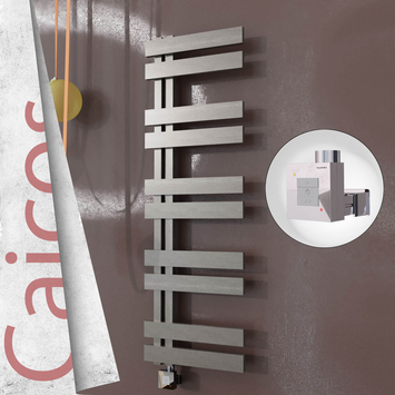 Radiva - Caicos Elektrikli Paslanmaz Çelik Havlupan 500x1260 Satin Polisaj (KTX1 Termostat) 600W