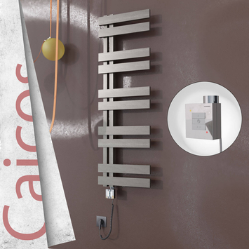 Radiva - Caicos Elektrikli Paslanmaz Çelik Havlupan 500x1260 Satin Polisaj (KTX1 Termostat) 600W Spiral Kablolu