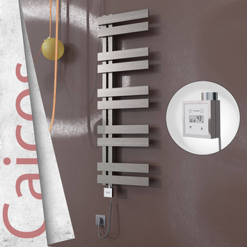 Radiva - Caicos Elektrikli Paslanmaz Çelik Havlupan 500x1260 Satin Polisaj (KTX3 Termostat) 600W Spiral Kablolu