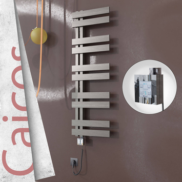 Radiva - Caicos Elektrikli Paslanmaz Çelik Havlupan 500x1260 Satin Polisaj (KTX4 Termostat) 600W Spiral Kablolu