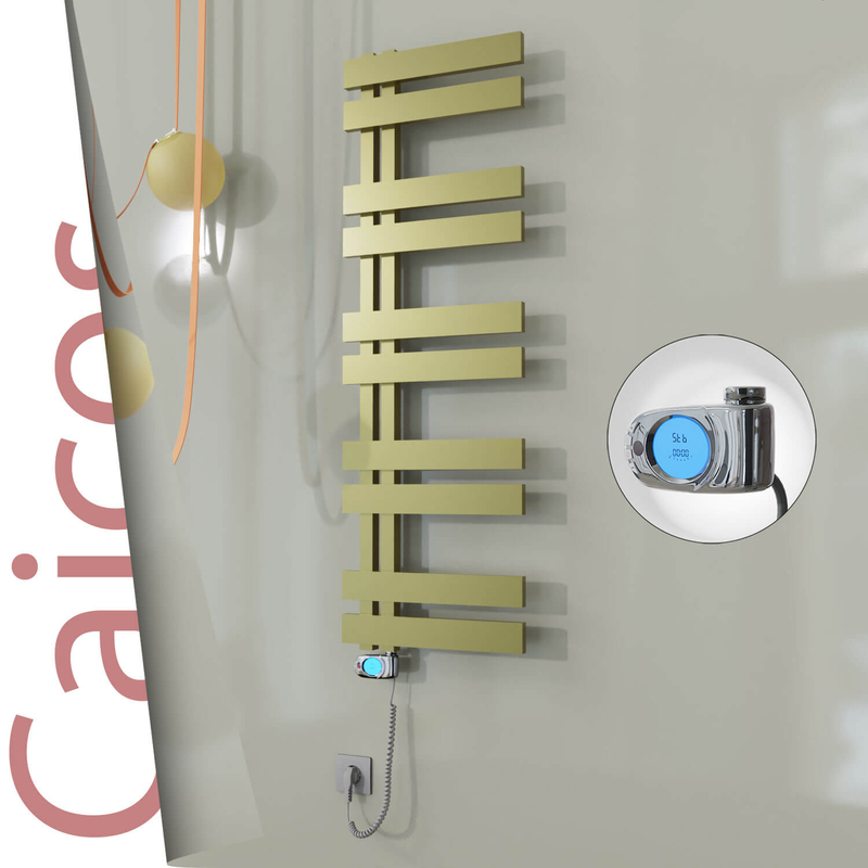 CAICOS Elektrikli Paslanmaz Çelik Havlupan 500x1260 Satine Altın (Musa Termostat) 600W