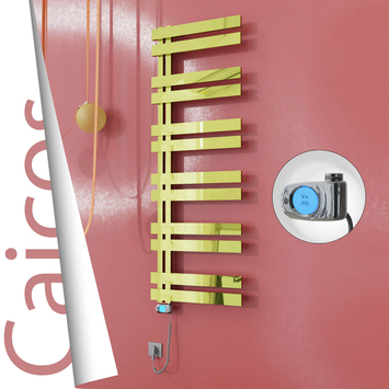 Radiva - Caicos Elektrikli Paslanmaz Çelik Havlupan 500x1530 Altın (Musa Termostat) 600W