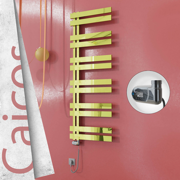 Radiva - Caicos Elektrikli Paslanmaz Çelik Havlupan 500x1530 Altın (Thesis Termostat) 600W