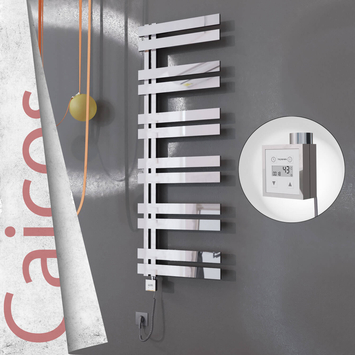 Radiva - Caicos Elektrikli Paslanmaz Çelik Havlupan 500x1530 Ayna Polisaj (KTX3 Termostat) 600W Spiral Kablolu
