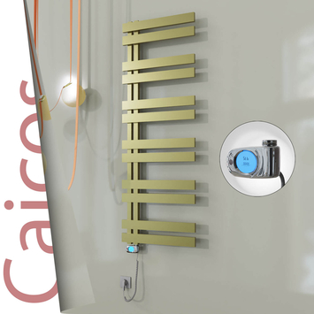 Radiva - Caicos Elektrikli Paslanmaz Çelik Havlupan 500x1530 Satine Altın (Musa Termostat) 600W